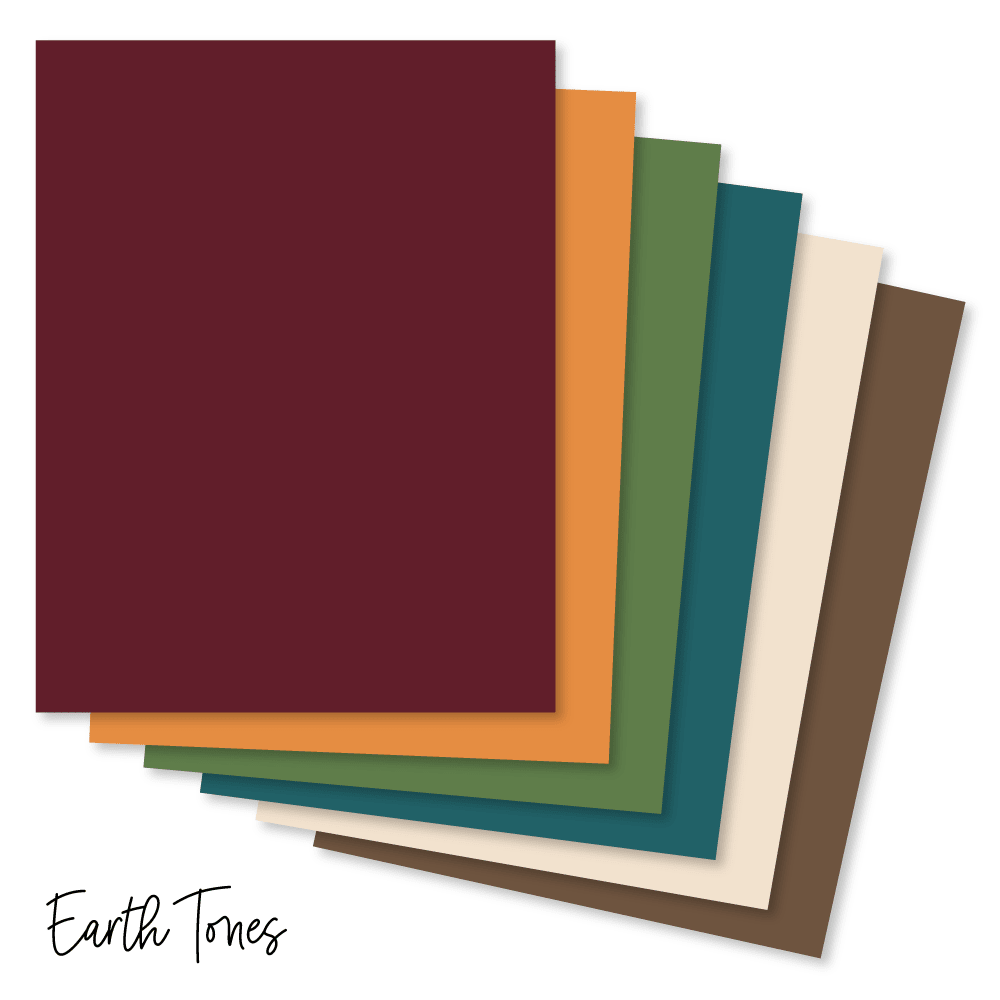Hive Hues Collection 100lb. Solid Cardstock - 12 Sheets 8.5"x11" - Earth Tones - Honey Bee Stamps