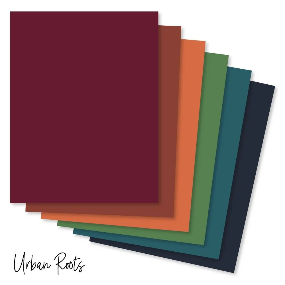 Hive Hues Collection 100lb. Solid Cardstock - 12 Sheets 8.5"x11" - Urban Roots - Honey Bee Stamps