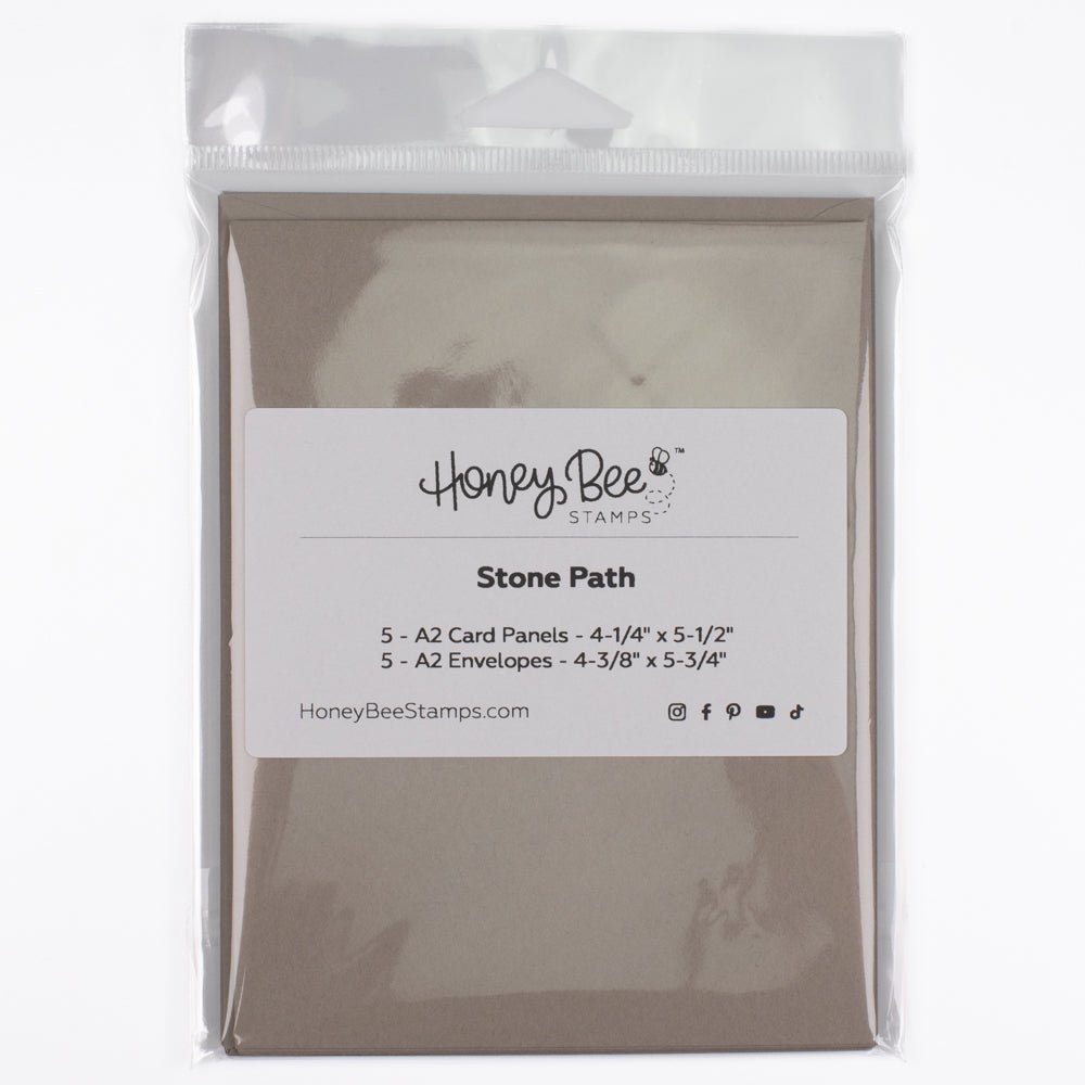 Honey Bee A2 Card Panels and Envelopes Set Of 5 - Stone Path - Honey Bee Stamps