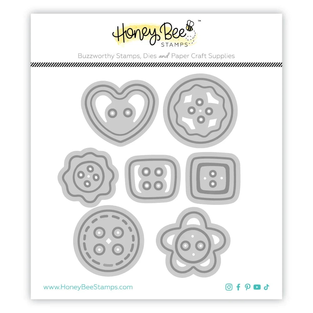 In Stitches: Buttons - Honey Cuts - Stand - Alone Dies - Honey Bee Stamps