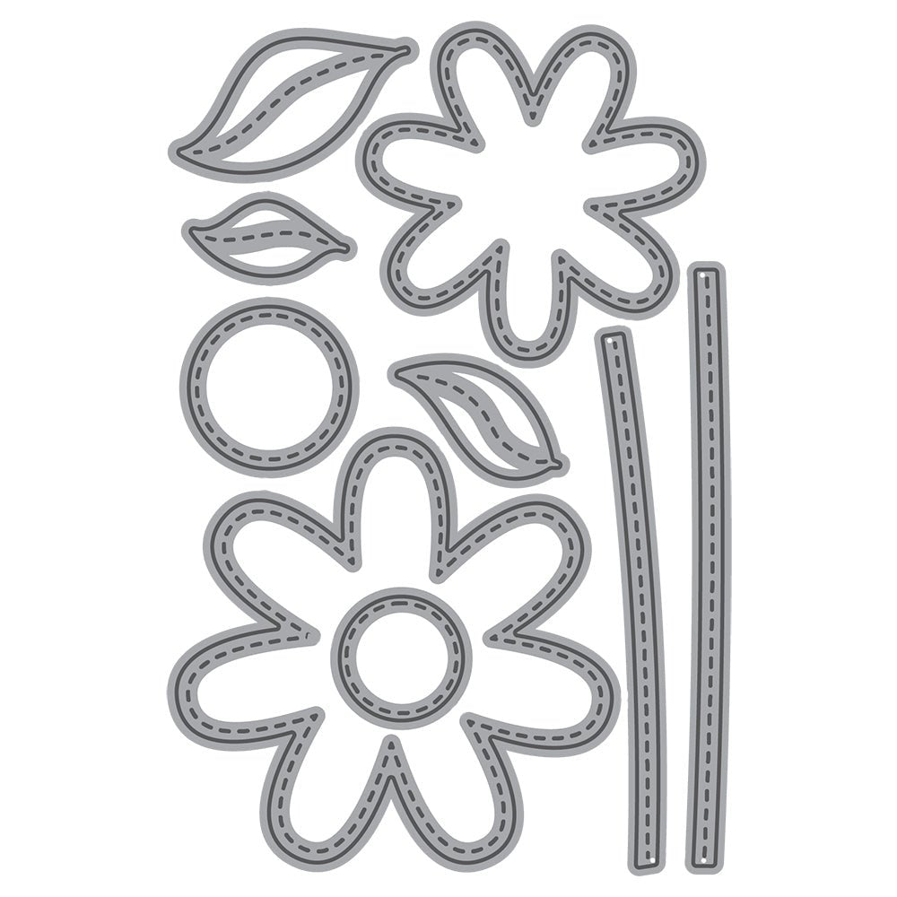 Large Stitched Flowers - Honey Cuts - Stand - Alone Dies - Honey Bee Stamps