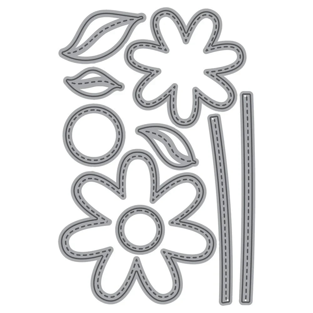 Large Stitched Flowers - Honey Cuts - Stand - Alone Dies - Honey Bee Stamps