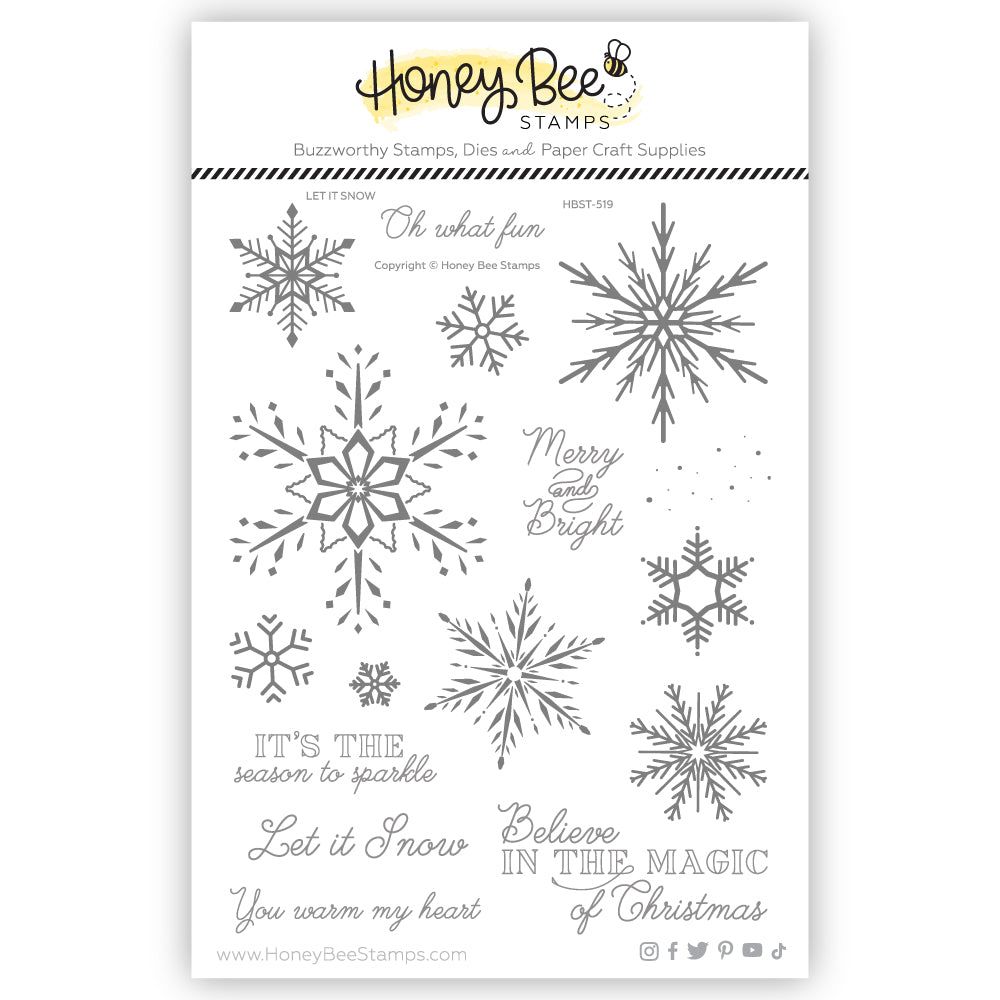 Let It Snow - 6x8 Photopolymer Stamp Set - Honey Bee Stamps