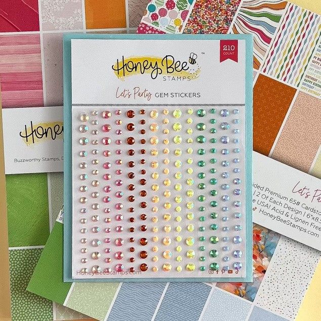 Let's Party Paper Pads, Gem and Pearl Stickers Bundle - Honey Bee Stamps