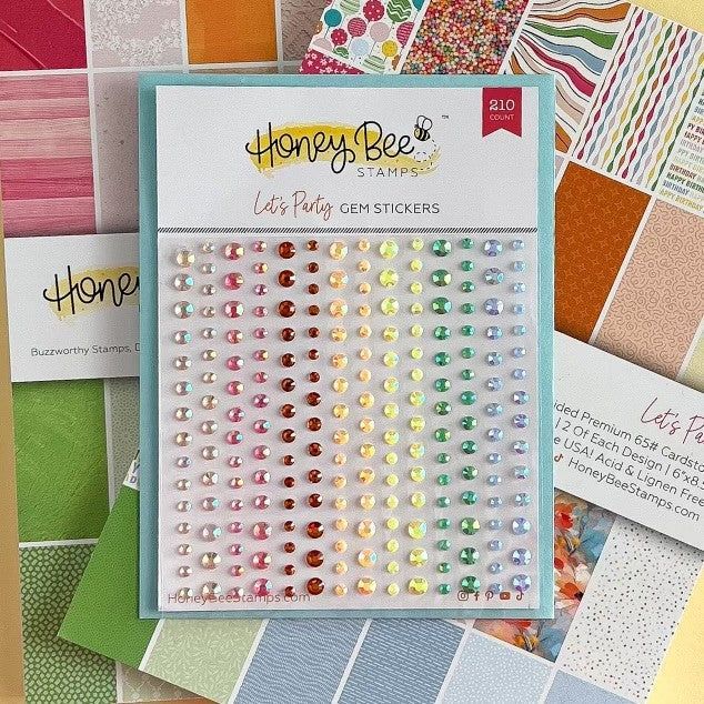 Let's Party Gem Stickers - 210 Count - Honey Bee Stamps