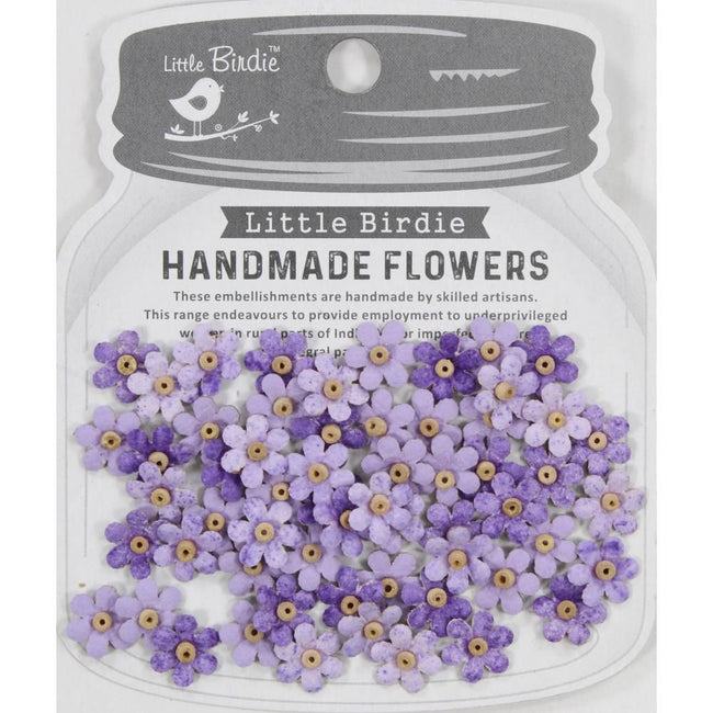 Little Birdie Natalia Paper Flowers - Lavender Whisper 60/Pkg - Honey Bee Stamps