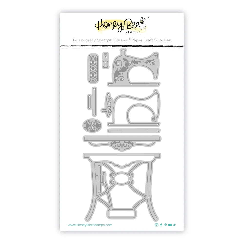 Lovely Layers: Antique Sewing Table - Honey Cuts - Stand - Alone Dies - Honey Bee Stamps