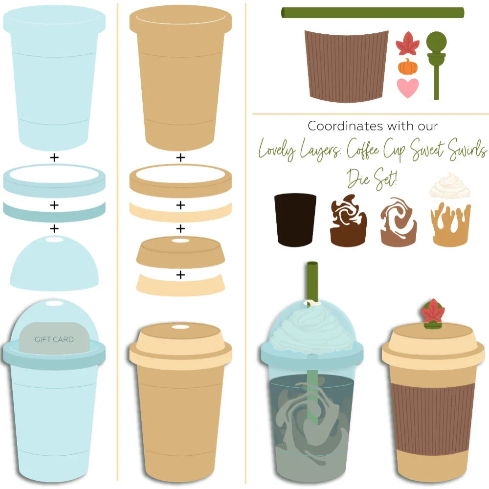 Lovely Layers: Coffee Cup - Honey Cuts - Stand - Alone Dies - Honey Bee Stamps