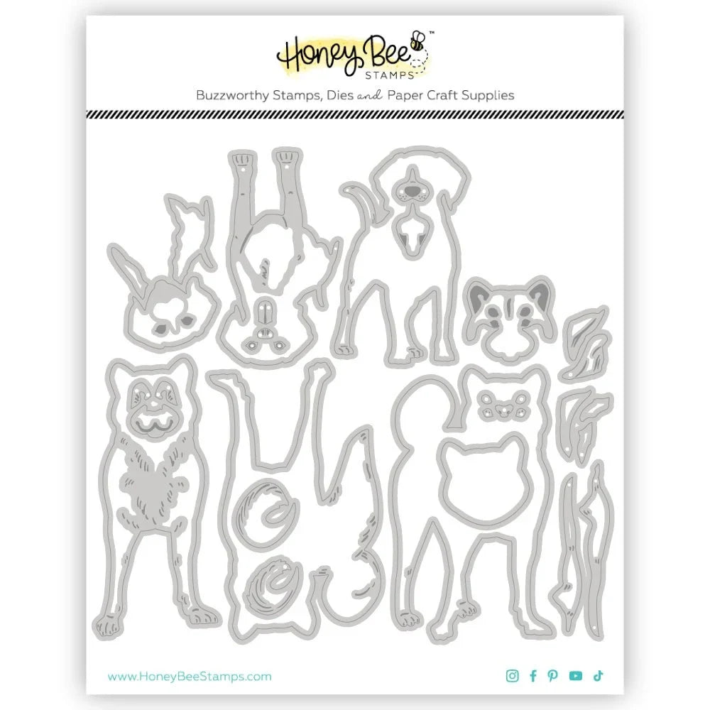 Lovely Layers: Medium Dogs - Honey Cuts - Stand - Alone Dies - Honey Bee Stamps