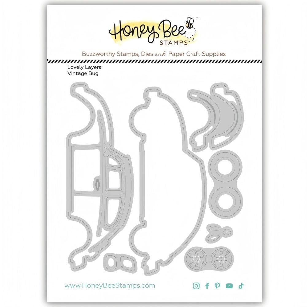 Lovely Layers: Vintage Bug - Honey Cuts Stand - Alone Dies - Honey Bee Stamps
