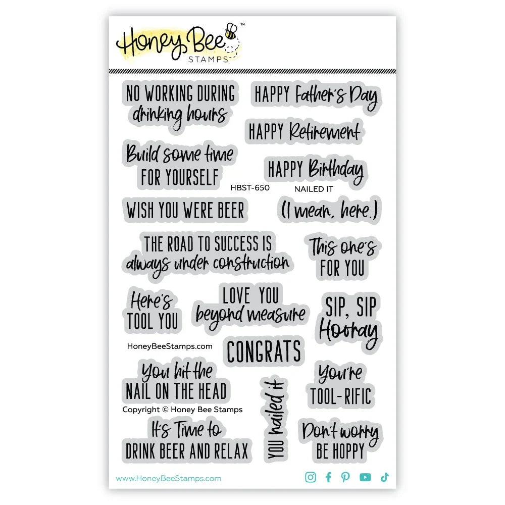 Nailed It - 4x6 Photopolymer Stamp Set - Honey Bee Stamps