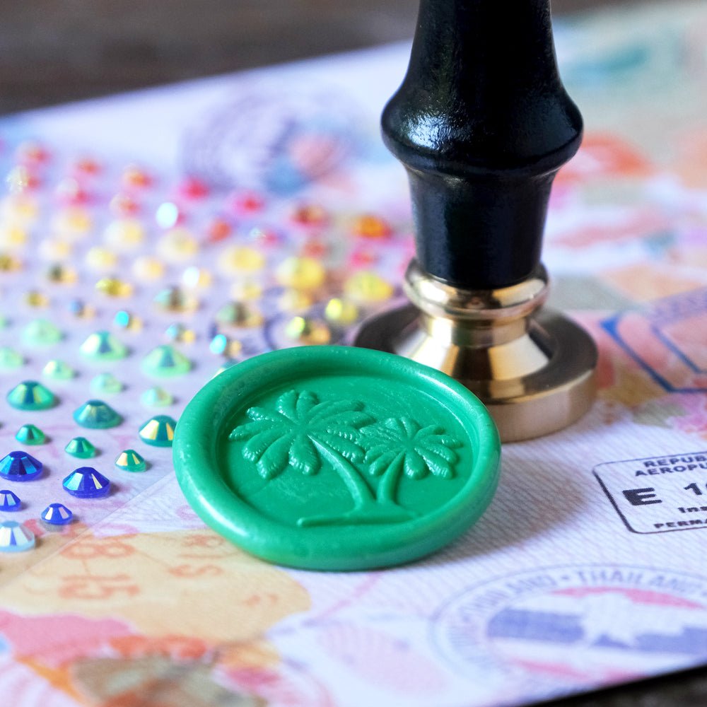 palm tree rubber stamp Palm Trees Wax Stamper