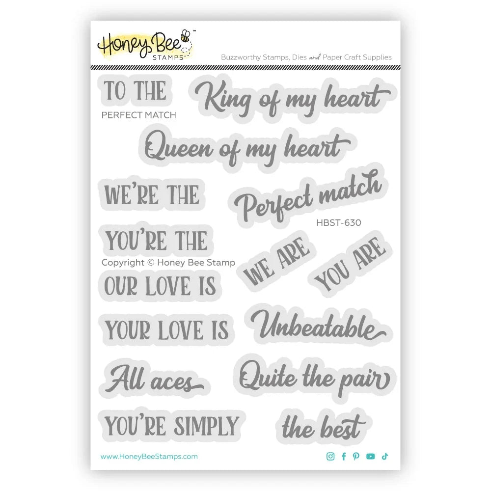 Perfect Match - 4x5 Photopolymer Stamp Set - Honey Bee Stamps