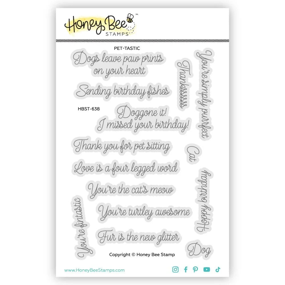 Pet - tastic - 4x6 Photopolymer Stamp Set - Honey Bee Stamps