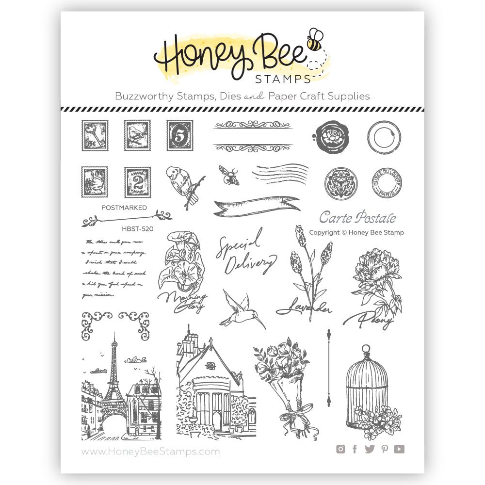 Postmarked 6x6 Stamp Set - Honey Bee Stamps