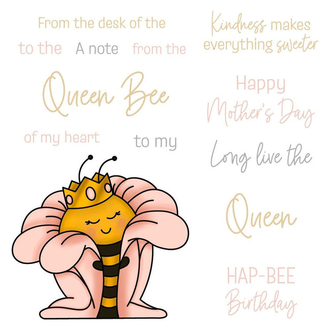 Queen Bee - 4x5 Stamp Set - Honey Bee Stamps