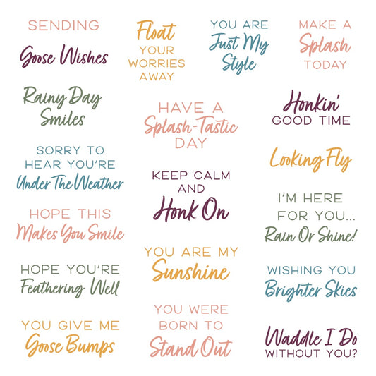 Rainy Day Smiles stamp set sentiments