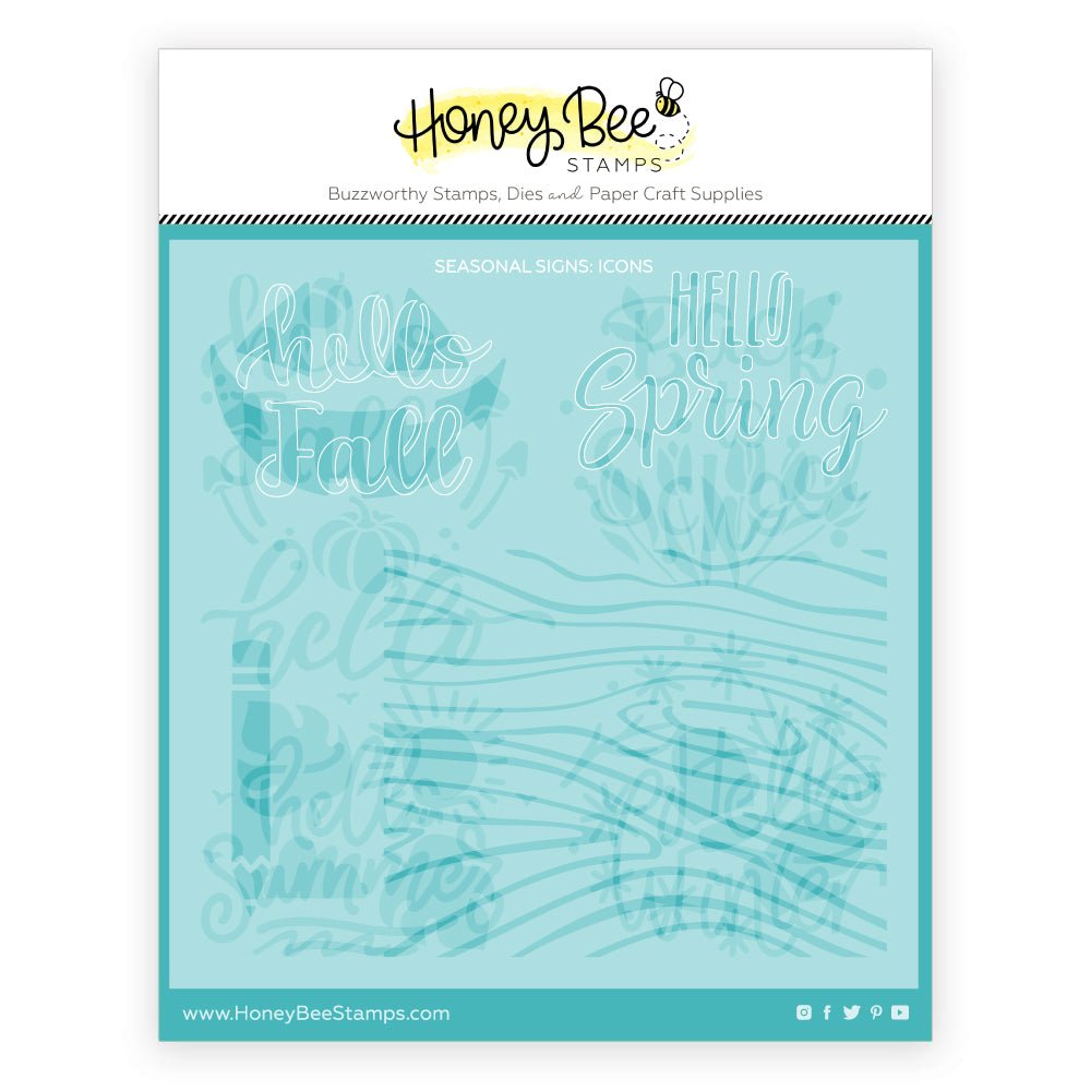 Seasonal Signs - Set of 3 - 6"x6" Coordinating Stencils - Honey Bee Stamps
