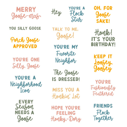 Silly Goose stamp set sentiments