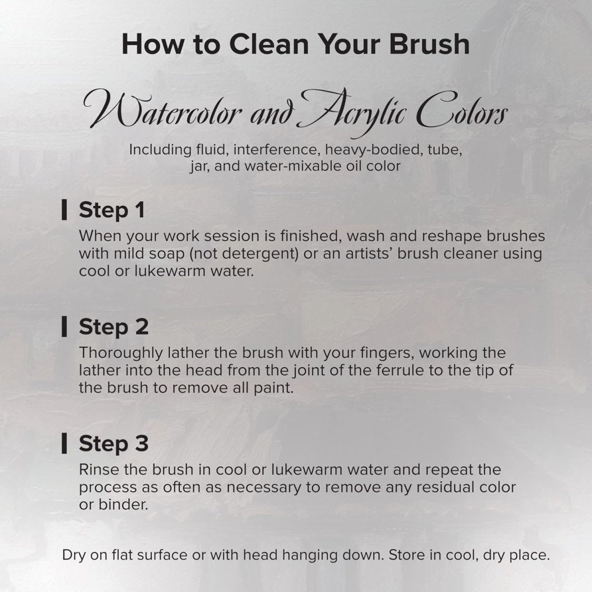 Silverwhite® Short Handle Foundation Watercolor Stroke Size 1" - Honey Bee Stamps