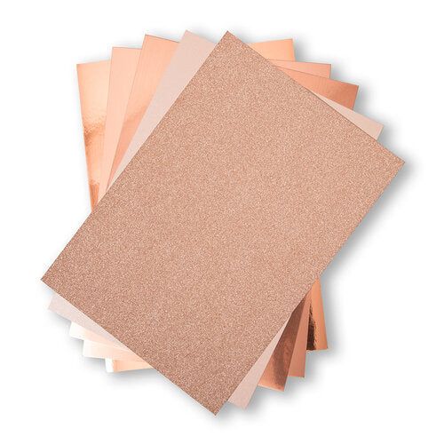 Sizzix Opulent Cardstock Pack - 50 sheet 8" x 11 1/2" Rose Gold - Honey Bee Stamps