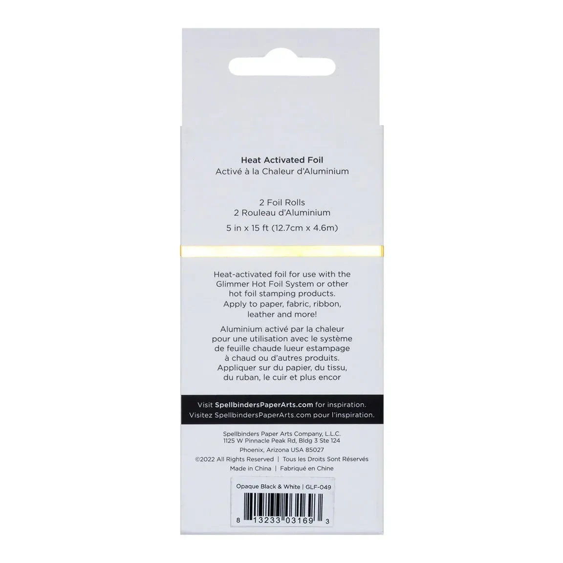 Spellbinders Glimmer Hot Foil - Variety Pack Black & White 2/pk - Honey Bee Stamps