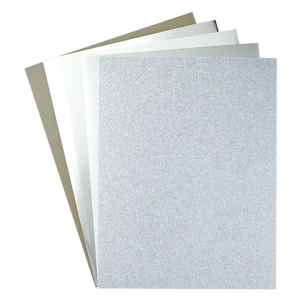 Spellbinders Silver Assortment Treasured Cardstock 8 1/2" X 11 - 15 Pack - Honey Bee Stamps
