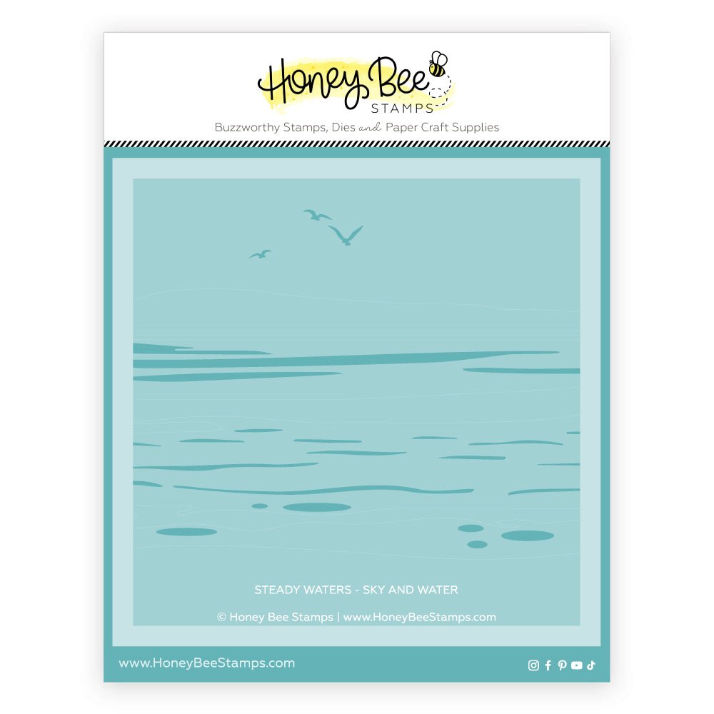 Steady Waters - 6"x6" Stencil Set of 2 Layering Background Stencils - Honey Bee Stamps