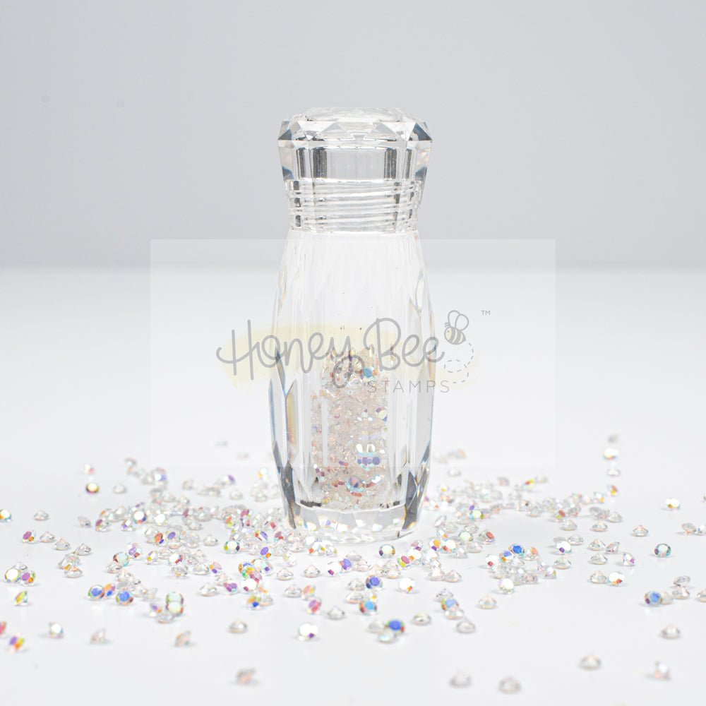 Tiny Diamonds - 2.3mm Crystal AB Rhinestones In Beautiful Faceted Jar - Honey Bee Stamps
