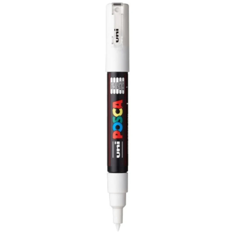 Uni Posca - PC - 1M - White Extra - Fine Bullet Tip Acrylic Paint Pen - Honey Bee Stamps