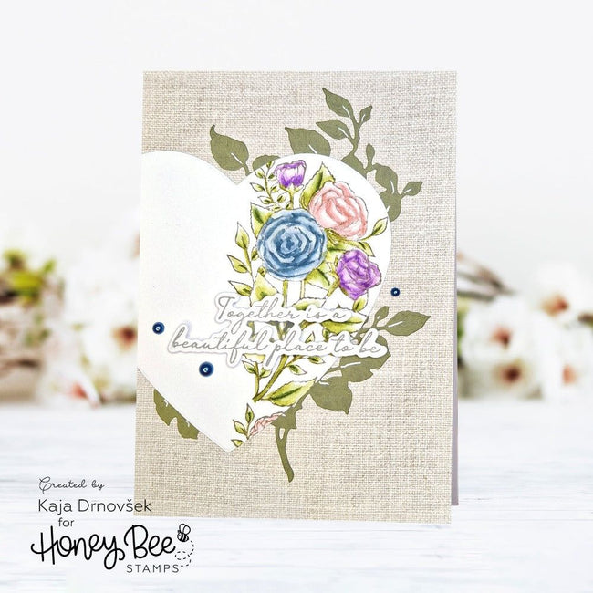 Vintage Flora - 5x6 Rubber Cling Background Stamp - Honey Bee Stamps