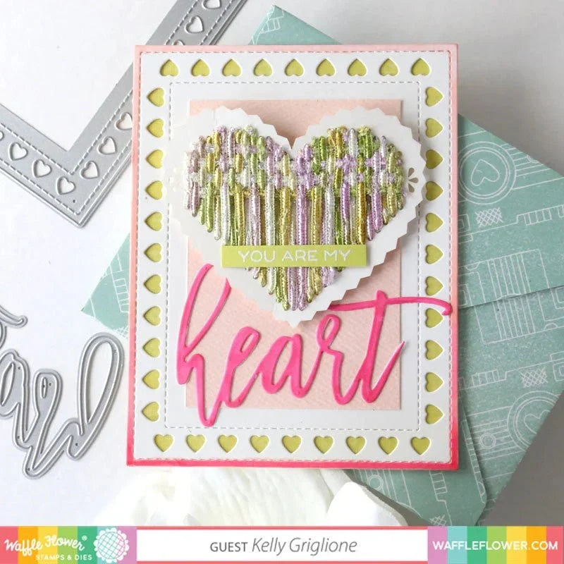 Waffle Flower Stitchable Cards - Perforated Pinking Shapes - Honey Bee Stamps