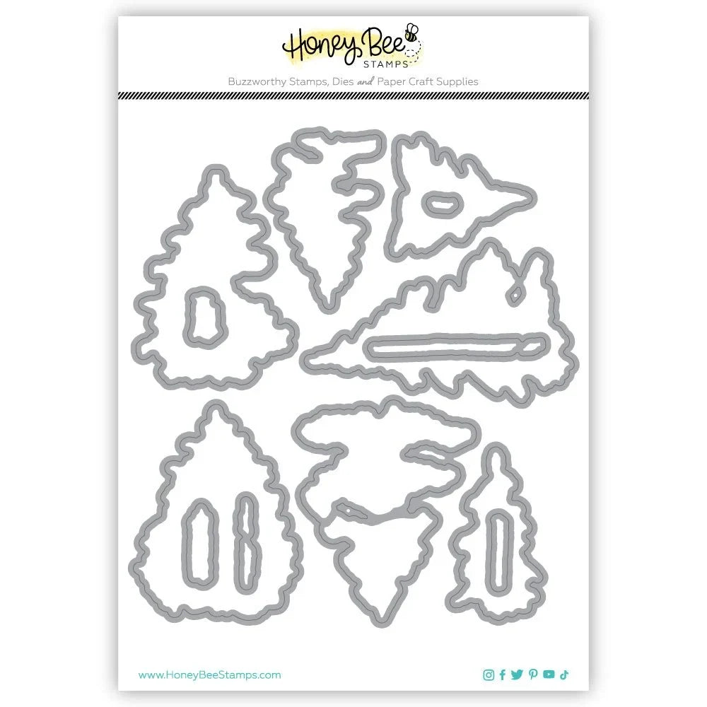 Watercolor Pines - Honey Cuts - Coordinating Dies - Honey Bee Stamps