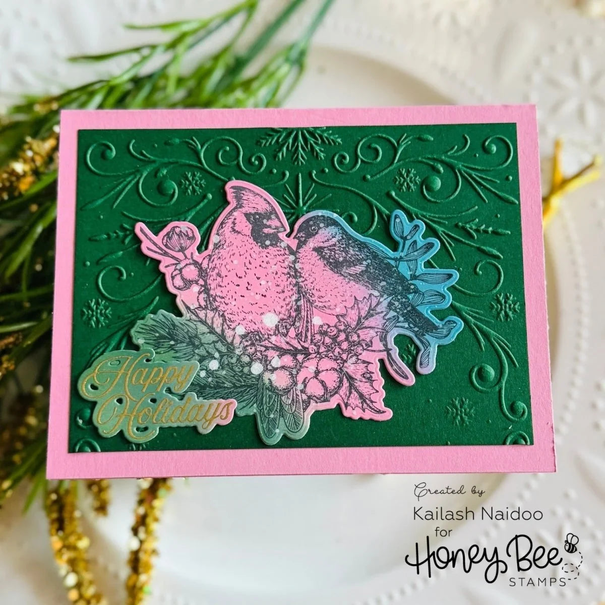 Winter Song - 6"x 6" Rubber Cling Stamp Set - Honey Bee Stamps