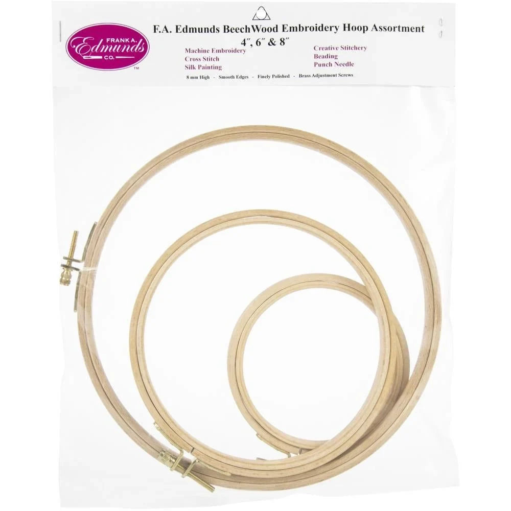 Beechwood Embroidery Hoop Set 3/Pkg by Frank A. Edmunds - Honey Bee Stamps