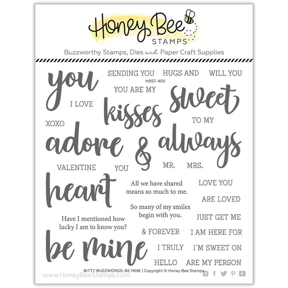 Bitty Buzzwords: Be Mine - 6x6 Stamp Set - Honey Bee Stamps