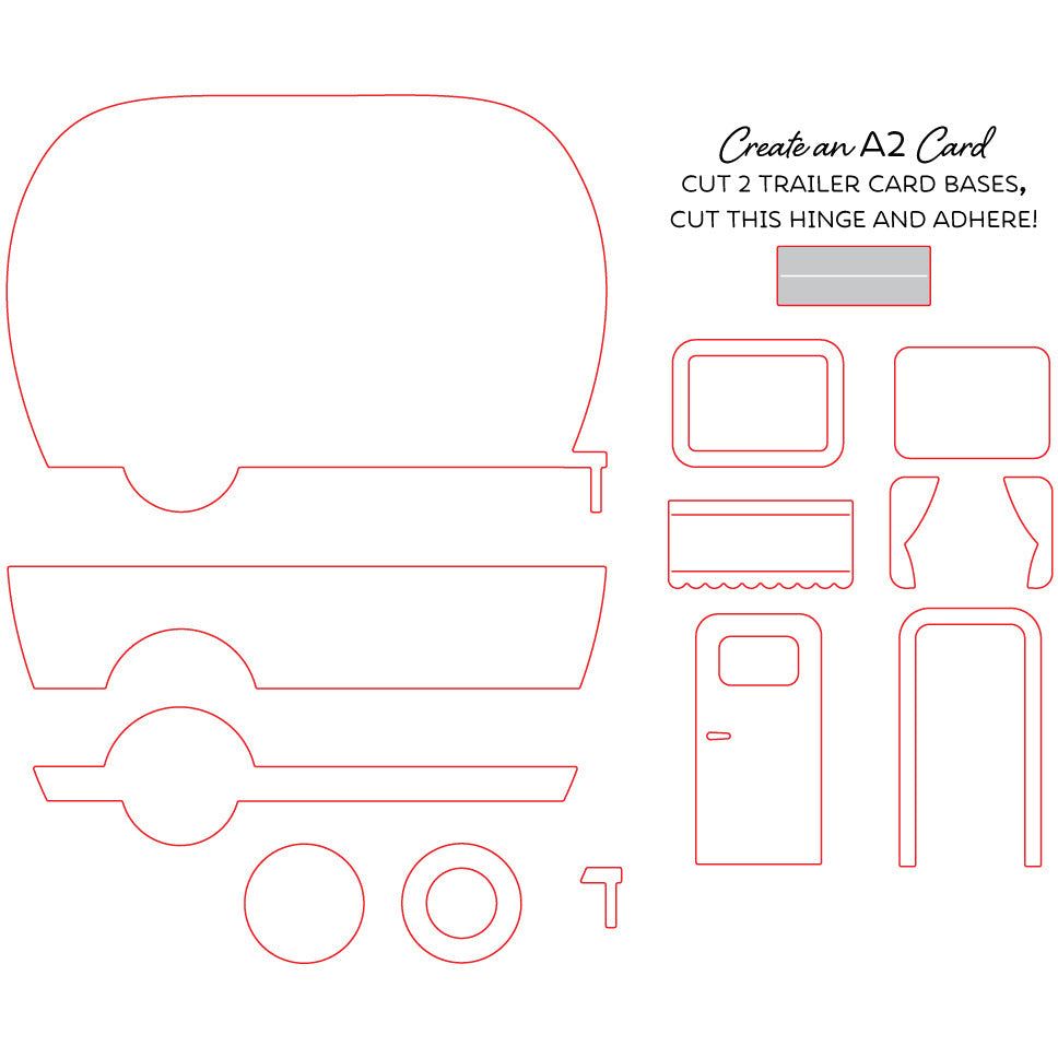 Camp Trailer Card - Honey Cuts - Stand - Alone Dies - Honey Bee Stamps