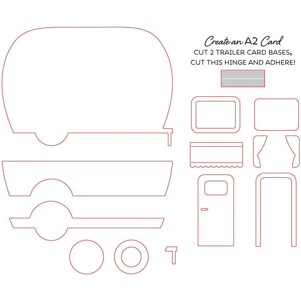 Camp Trailer Card - Honey Cuts - Stand - Alone Dies - Honey Bee Stamps