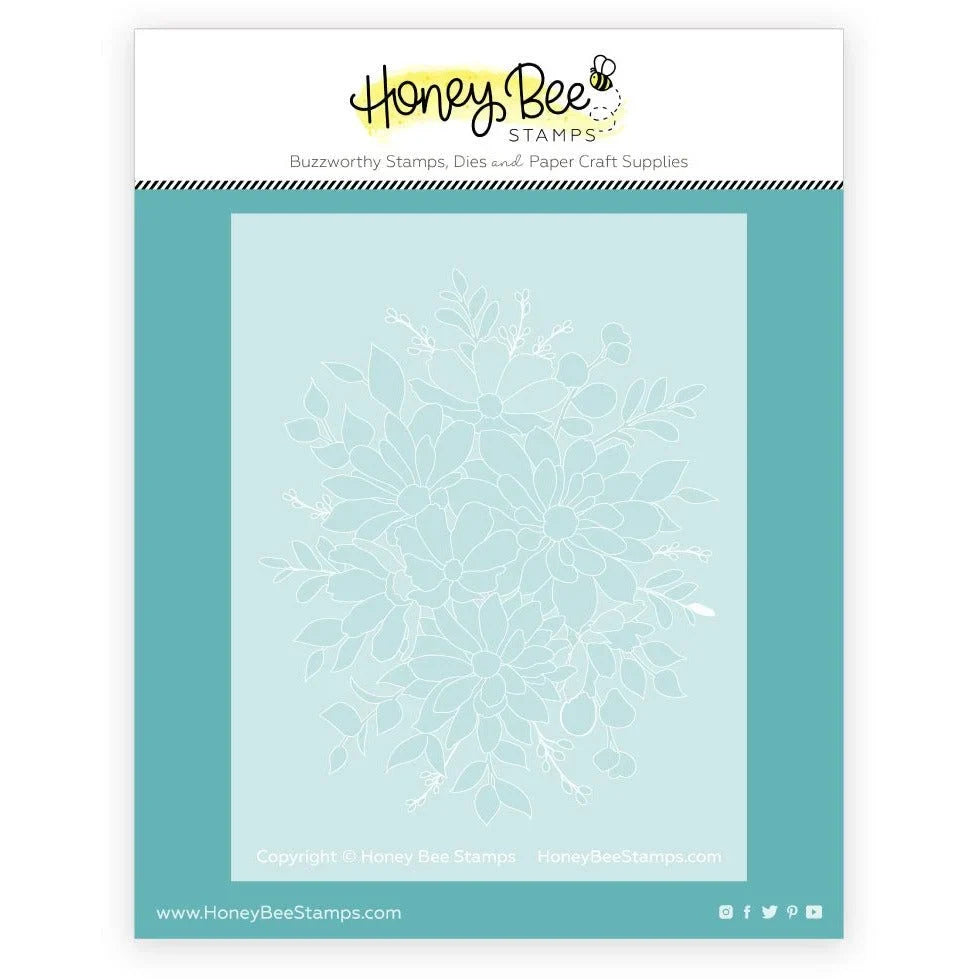 Daisy Layers Bouquet - Set Of 6 - A2 4.25"x5.5" Coordinating Stencils - Honey Bee Stamps