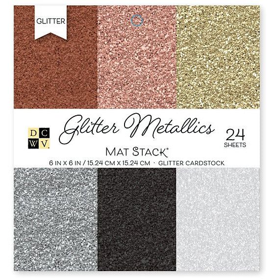 DCWV Single - Sided Cardstock Stack 6"X6" 24/pkg - Glitter Metallics - Honey Bee Stamps