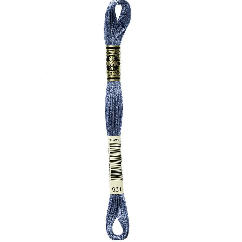 DMC Embroidery Floss, 6 - Strand - Antique Blue Medium 931 - Honey Bee Stamps