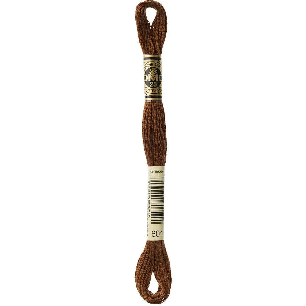DMC Embroidery Floss, 6 - Strand - Coffee Brown Dark 801 - Honey Bee Stamps