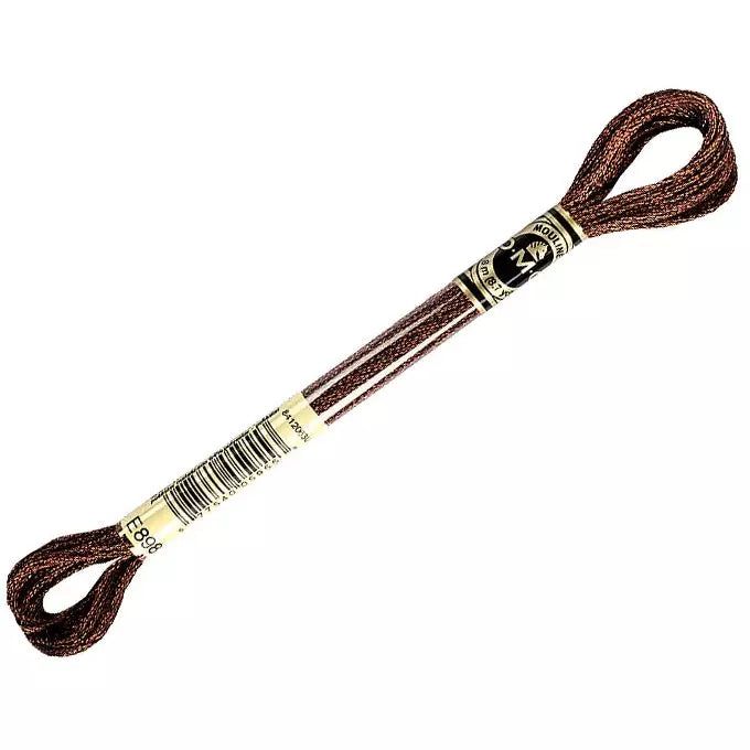 DMC Light Effects Embroidery Floss, 6 - Strand Special Thread - Dark Oak E898 - Honey Bee Stamps