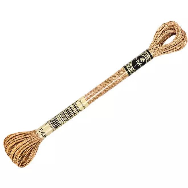 DMC Light Effects Embroidery Floss, 6 - Strand Special Thread - Golden Oak E436 - Honey Bee Stamps