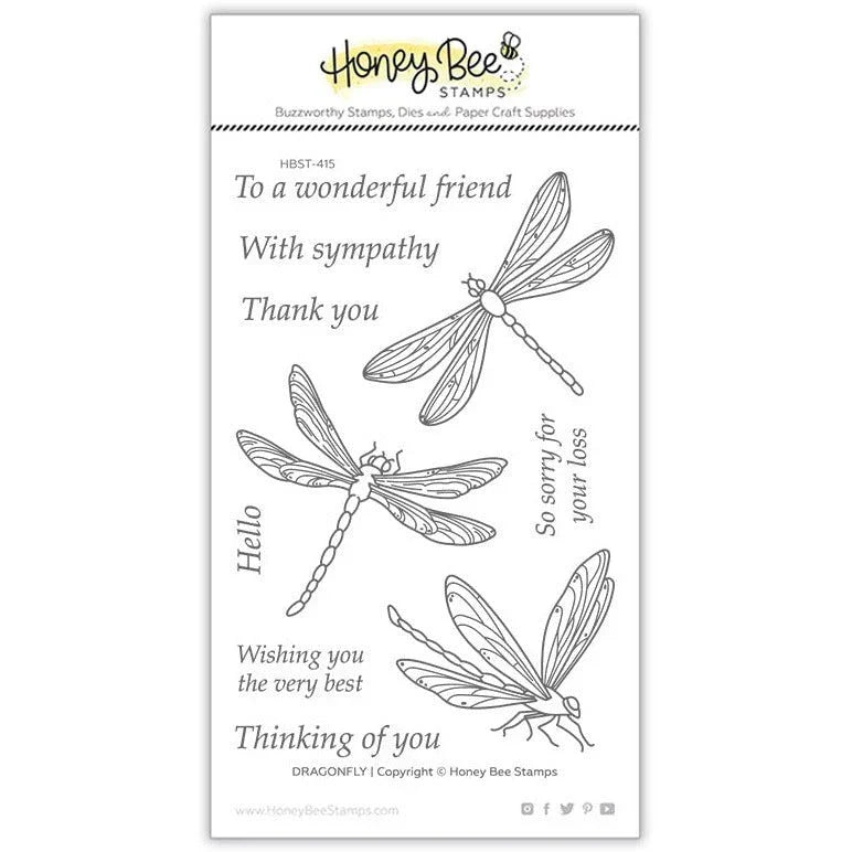 Dragonfly - 4x6 Photopolymer Stamp Set - Honey Bee Stamps