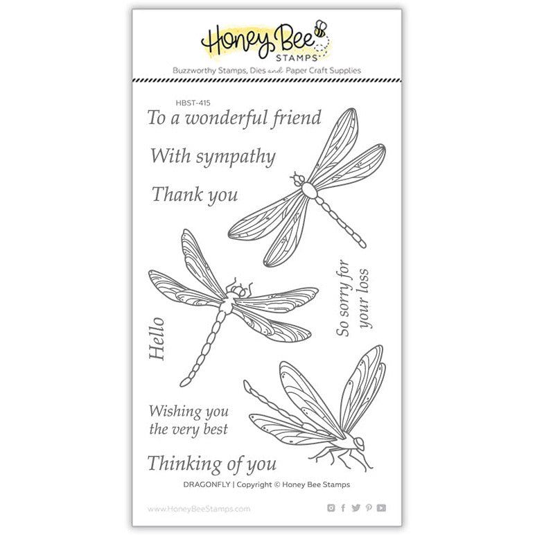Dragonfly - 4x6 Stamp Set - Honey Bee Stamps