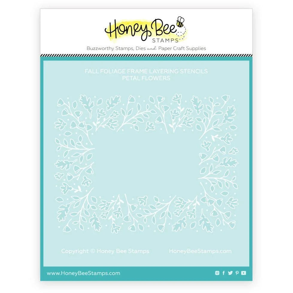 Fall Foliage Frame - Set of 4 - 6"x6" Coordinating Stencils - Honey Bee Stamps