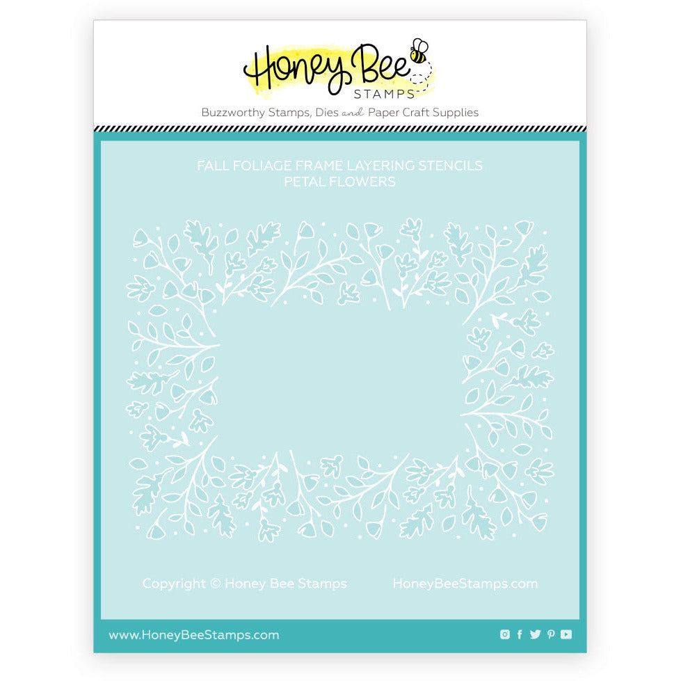 Fall Foliage Frame - Set of 4 Coordinating Stencils - Honey Bee Stamps