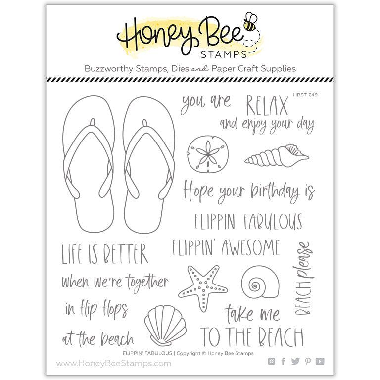 Flippin' Fabulous - 6x6 Photopolymer Stamp Set - Honey Bee Stamps