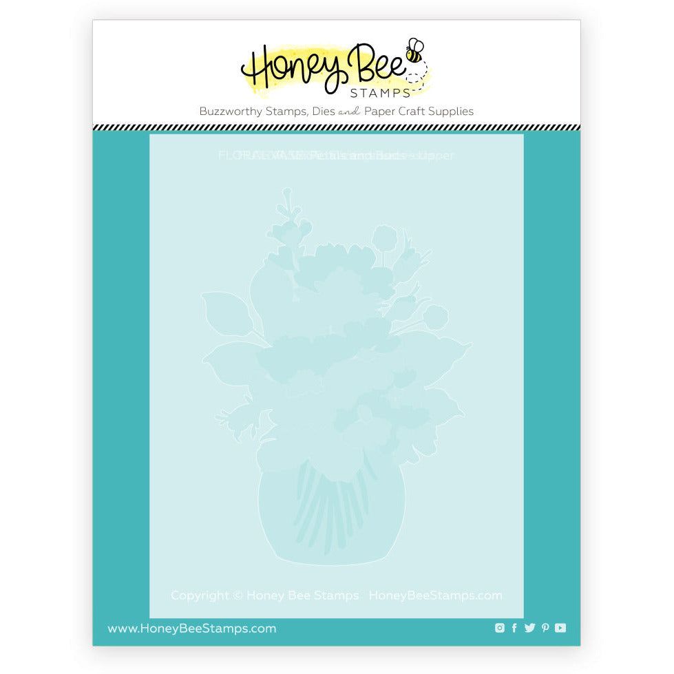 Floral Vase - Set of 6 - A2 4.25"x5.5" Coordinating Stencils - Honey Bee Stamps